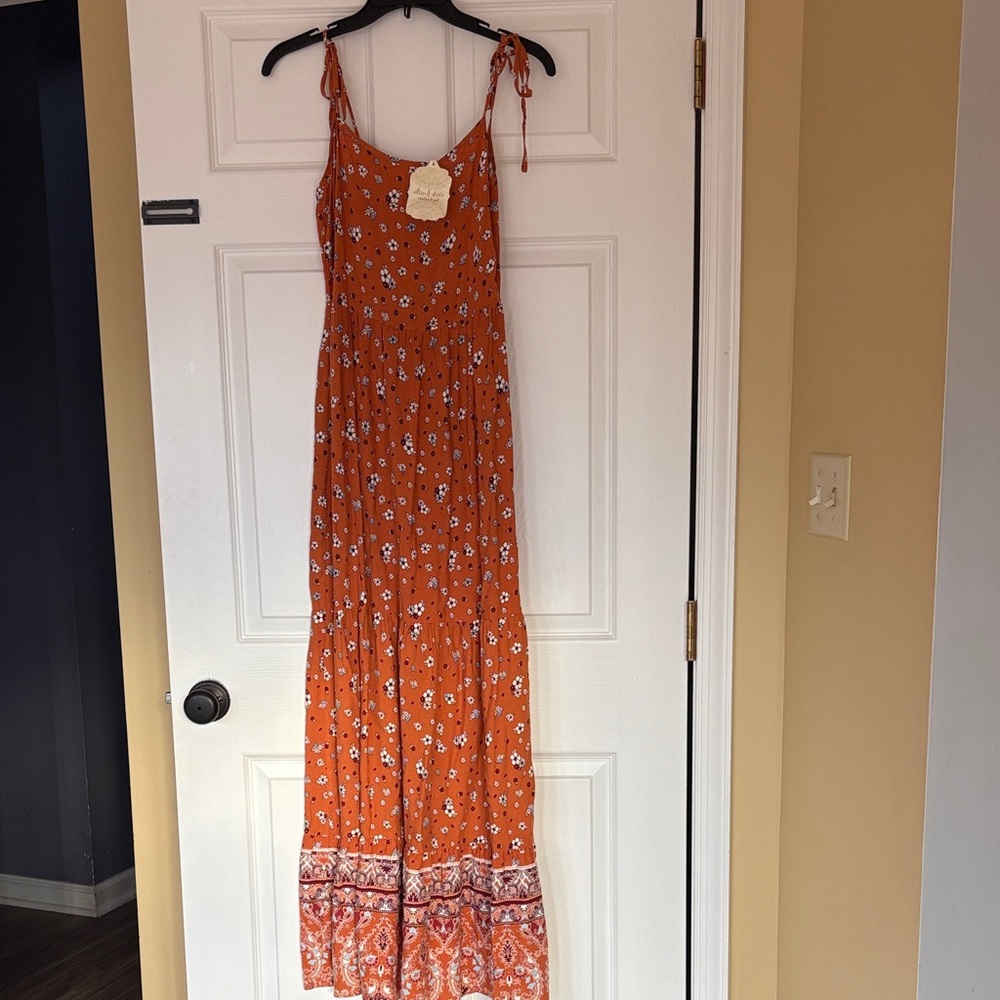 Altar'd State Terracotta Floral Maxi Dress